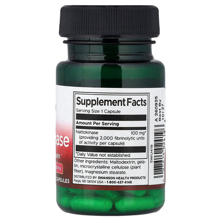 Swanson Vitamins Nattokinase, 100 mg, 30 Capsules, label view 10