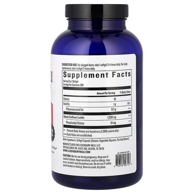 Legendairy Milk, Sunflower Lecithin, 200 Softgels