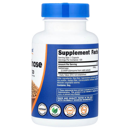 Nutricost Nattokinase, 100 mg (2,000 FU), 120 Capsules, label view 10