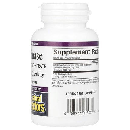 Natural Factors Nattokinase, 100 mg, 60 Vegetarian Capsules, label view 11