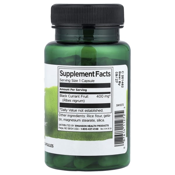 Swanson Full Spectrum® Black Currant, 400 mg, 60 Capsules
