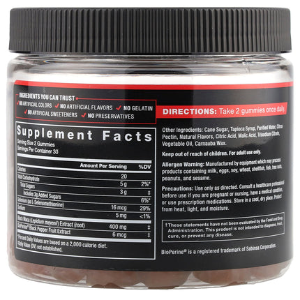 Force Factor Fundamentals Black Maca Gummies, Passion Berry