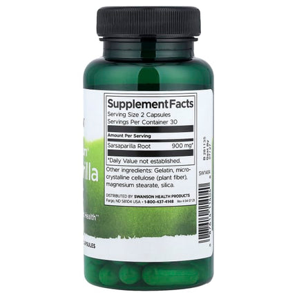 Swanson Full Spectrum® Sarsaparilla Root, 450 mg, 60 Capsules