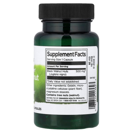 Swanson Full Spectrum® Black Walnut Hulls, 500 mg, 60 Capsules