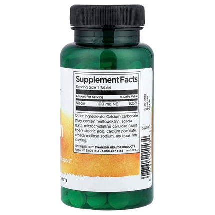 Swanson Niacin, 100 mg, 250 Tablets
