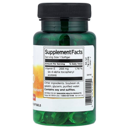 Swanson Natural E-400, 268 mg (400 IU), 100 Softgels