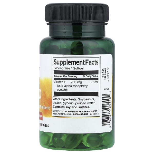 Swanson Natural E-400, 268 mg (400 IU), 100 Softgels