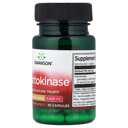 Swanson Vitamins Nattokinase, 100 mg, 30 Capsules, label view 11