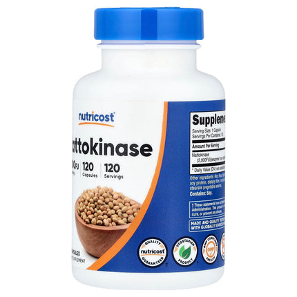 Nutricost Nattokinase, 100 mg (2,000 FU), 120 Capsules, label view 11