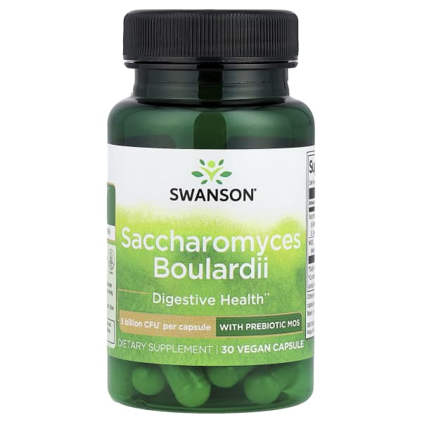 Swanson Saccharomyces Boulardii with Prebiotic MOS, 30 Vegan Capsules