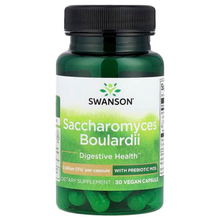 Swanson Saccharomyces Boulardii with Prebiotic MOS, 30 Vegan Capsules