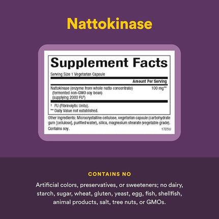 Natural Factors Nattokinase, 100 mg, 60 Vegetarian Capsules, packaging detail 3