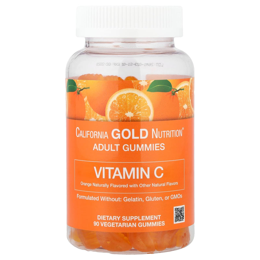 California Gold Nutrition Vitamin C and Vitamin A Orange Gummies vegetarian bottle