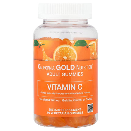 California Gold Nutrition Vitamin C and Vitamin A Orange Gummies vegetarian bottle