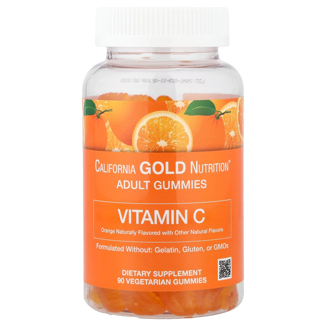 California Gold Nutrition Vitamin C and Vitamin A Orange Gummies vegetarian bottle