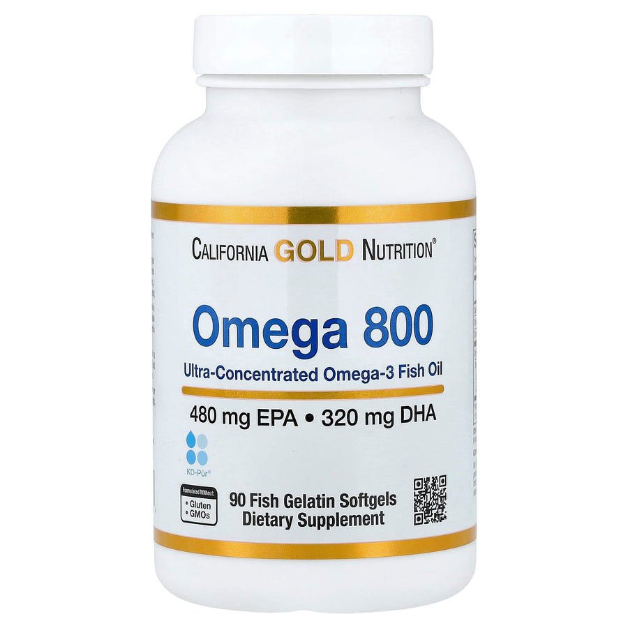California Gold Nutrition Omega 800 Ultra-Concentrated Fish Oil kd-pur triglyceride 1000 mg capsules
