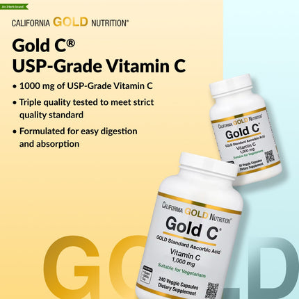 California Gold Nutrition Gold C USP-grade Vitamin C 1000 mg capsules bottle