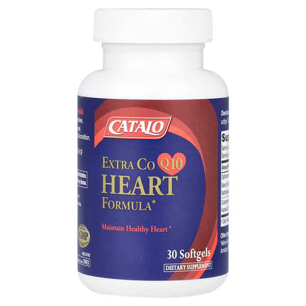 CATALO Extra CoQ10, Heart Formula with Nattokinase & Flaxseed Oil, 30 Softgels, packaging detail 3