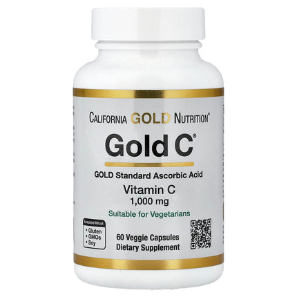 California Gold Nutrition Gold C USP-grade Vitamin C 1000 mg capsules bottle