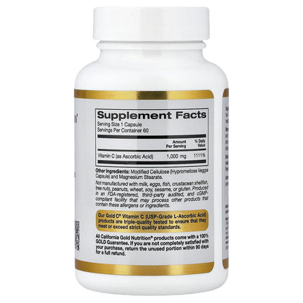 California Gold Nutrition Gold C USP-grade Vitamin C 1000 mg capsules bottle
