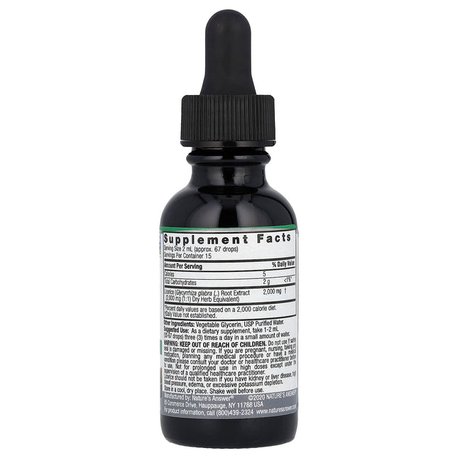 Nature's Answer Licorice Root Fluid Extract, Alcohol-Free, 2,000 mg