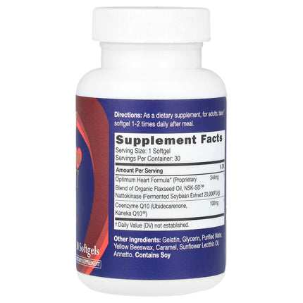 CATALO Extra CoQ10, Heart Formula with Nattokinase & Flaxseed Oil, 30 Softgels, label view 6