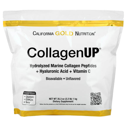 California Gold Nutrition CollagenUP marine collagen peptides hyaluronic acid vitamin C powder