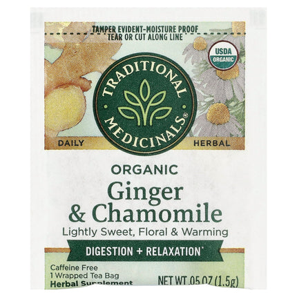 Traditional Medicinals Organic Ginger & Chamomile herbal tea - view 3