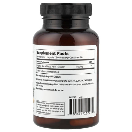 Sunfood Black Maca, 800 mg