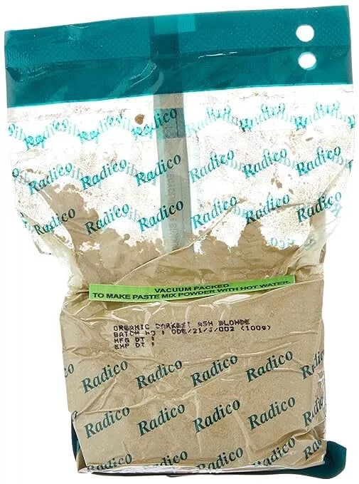 Radico organic hair colour dark ash blonde powder 100g pack