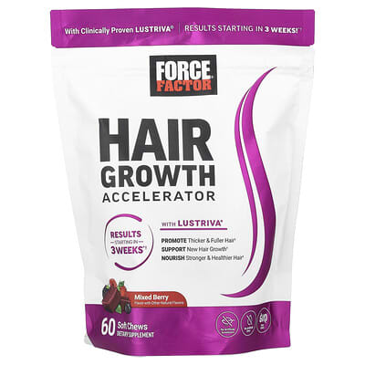 Force Factor Hair Growth Accelerator Mixed Berry 60 Soft Chews product image