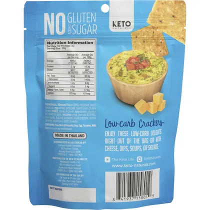KETO NATURALS Almond Flour Crackers Sea Salt 8x64g