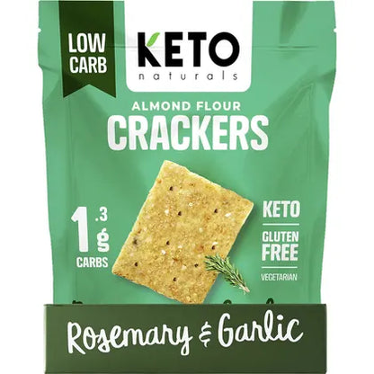 KETO NATURALS Almond Flour Crackers Rosemary & Garlic 8x64g