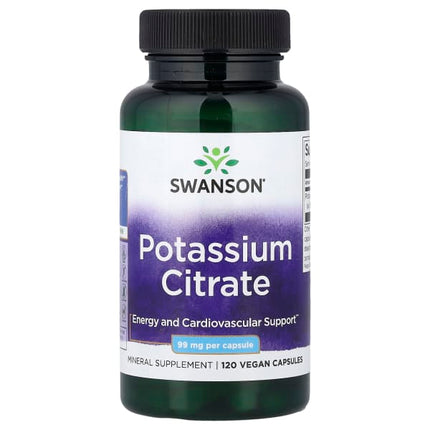 Swanson Potassium Citrate, 99 mg, 120 Vegan Capsules
