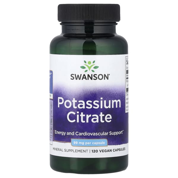 Swanson Potassium Citrate, 99 mg, 120 Vegan Capsules
