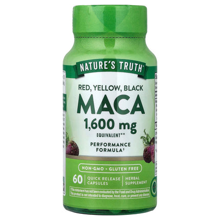 Nature's Truth Red, Yellow, Black Maca, 1,600 mg