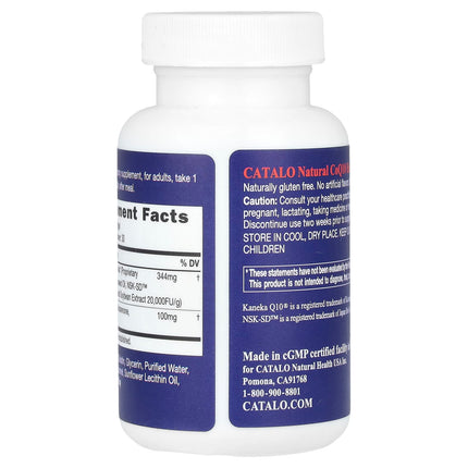 CATALO Extra CoQ10, Heart Formula with Nattokinase & Flaxseed Oil, 30 Softgels, label view 8