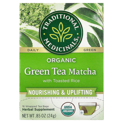 Traditional Medicinals Organic Green Tea matcha with Toasted Rice herbal tea, 24 g