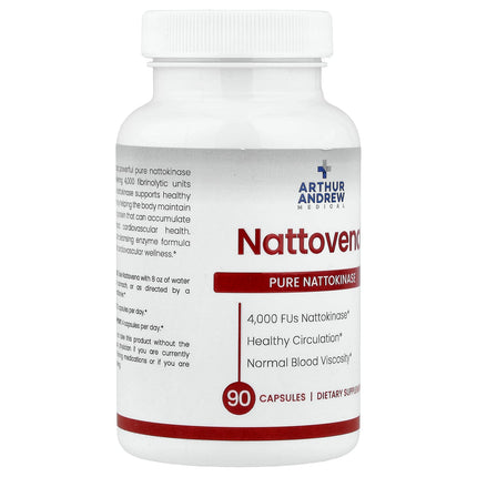 Arthur Andrew Medical Nattovena, Pure Nattokinase, 4,000 FU, 90 Capsules, label view 15