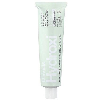 Davids Hydroxi Kids + Adults Whitening + Enamel Health Toothpaste, Natural Mild Mint - front