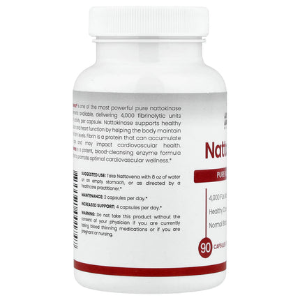 Arthur Andrew Medical Nattovena, Pure Nattokinase, 4,000 FU, 90 Capsules, label view 16