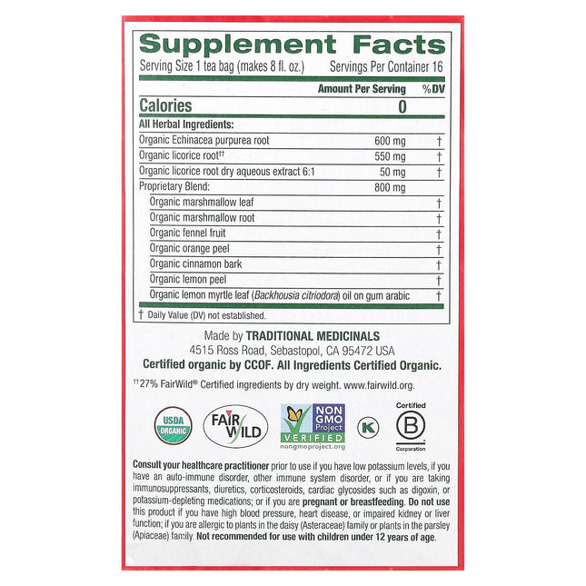 Traditional Medicinals Organic Throat Coat® herbal tea - view 2