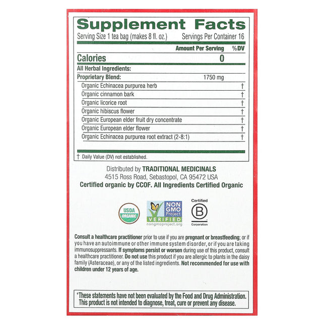 Traditional Medicinals Organic Immune Zoom® herbal tea - view 2