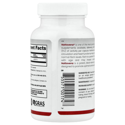 Arthur Andrew Medical Nattovena, Pure Nattokinase, 4,000 FU, 90 Capsules, label view 18