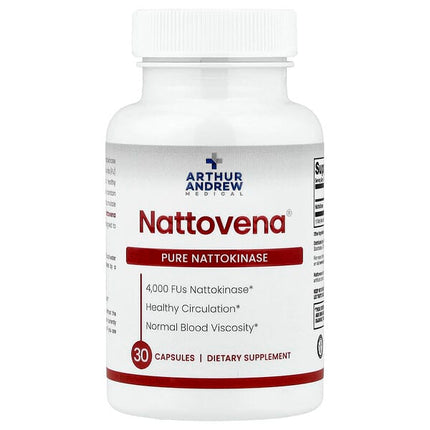 Arthur Andrew Medical Nattovena, Pure Nattokinase, 4,000 FUs, 30 Capsules