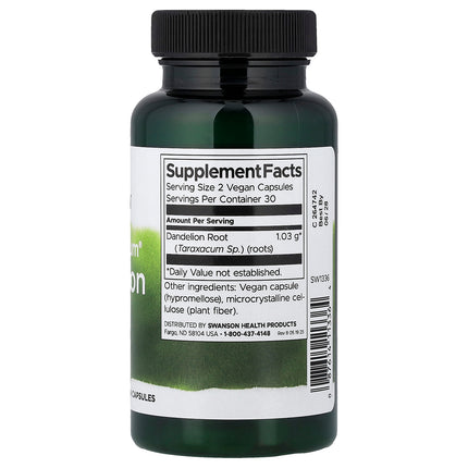 Swanson Vitamins Full Spectrum Dandelion Root, 515 mg
