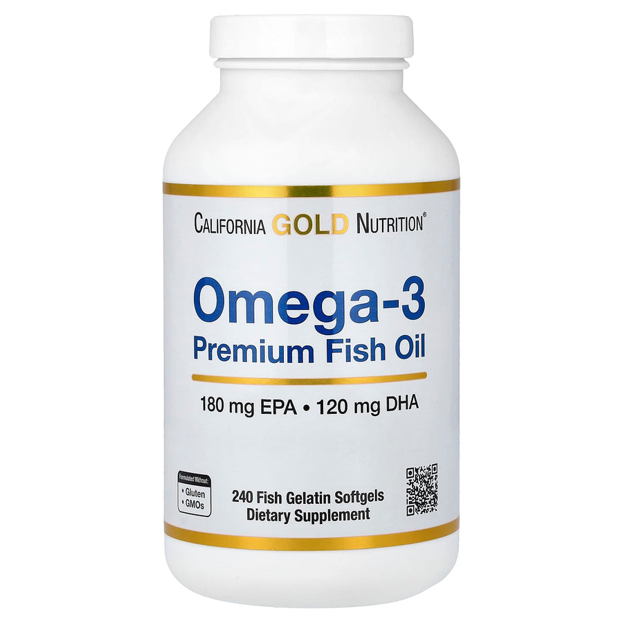 California Gold Nutrition Omega-3 Premium Fish Oil Fish Gelatine Softgels 1100 mg bottle