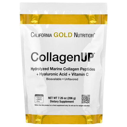 California Gold Nutrition CollagenUP marine collagen peptides hyaluronic acid vitamin C powder