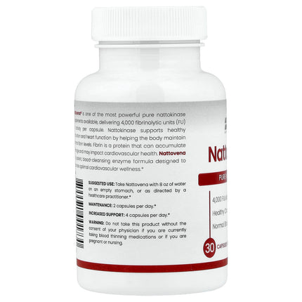 Arthur Andrew Medical Nattovena, Pure Nattokinase, 4,000 FUs, 30 Capsules, label view 7