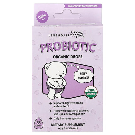 Legendairy Milk, Probiotic Organic Drops, 0+ Months, 0.34 fl oz (10 ml)